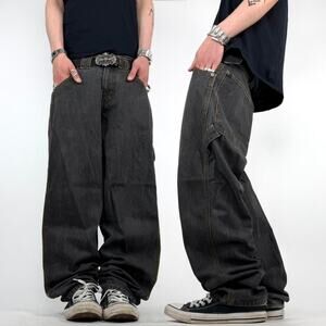 Vintage y2k rare faded black grunge baggy wide leg archive skater jeans